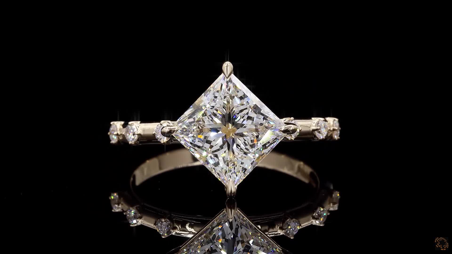 Fashion Engagement Ring, 14K Yellow Gold, stock GD-2540