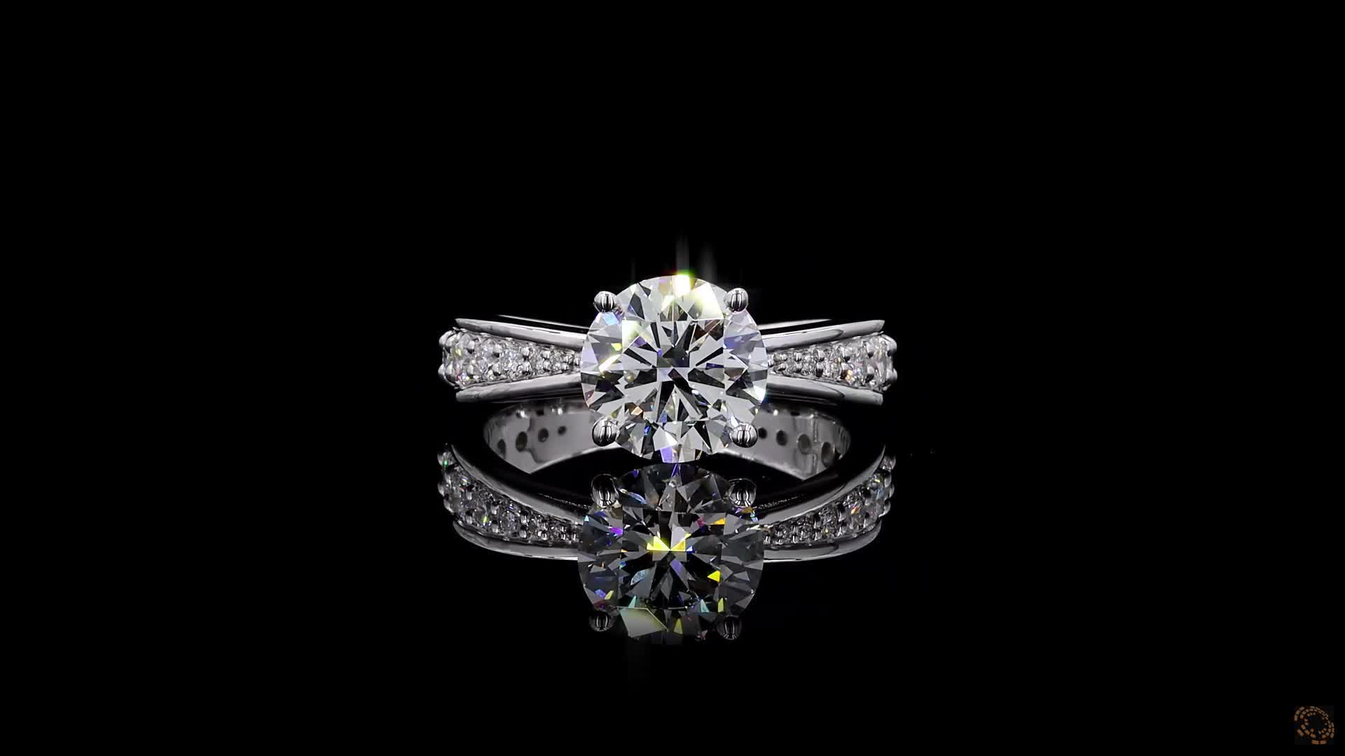Fashion Engagement Ring, 14K White Gold, stock GD-2542