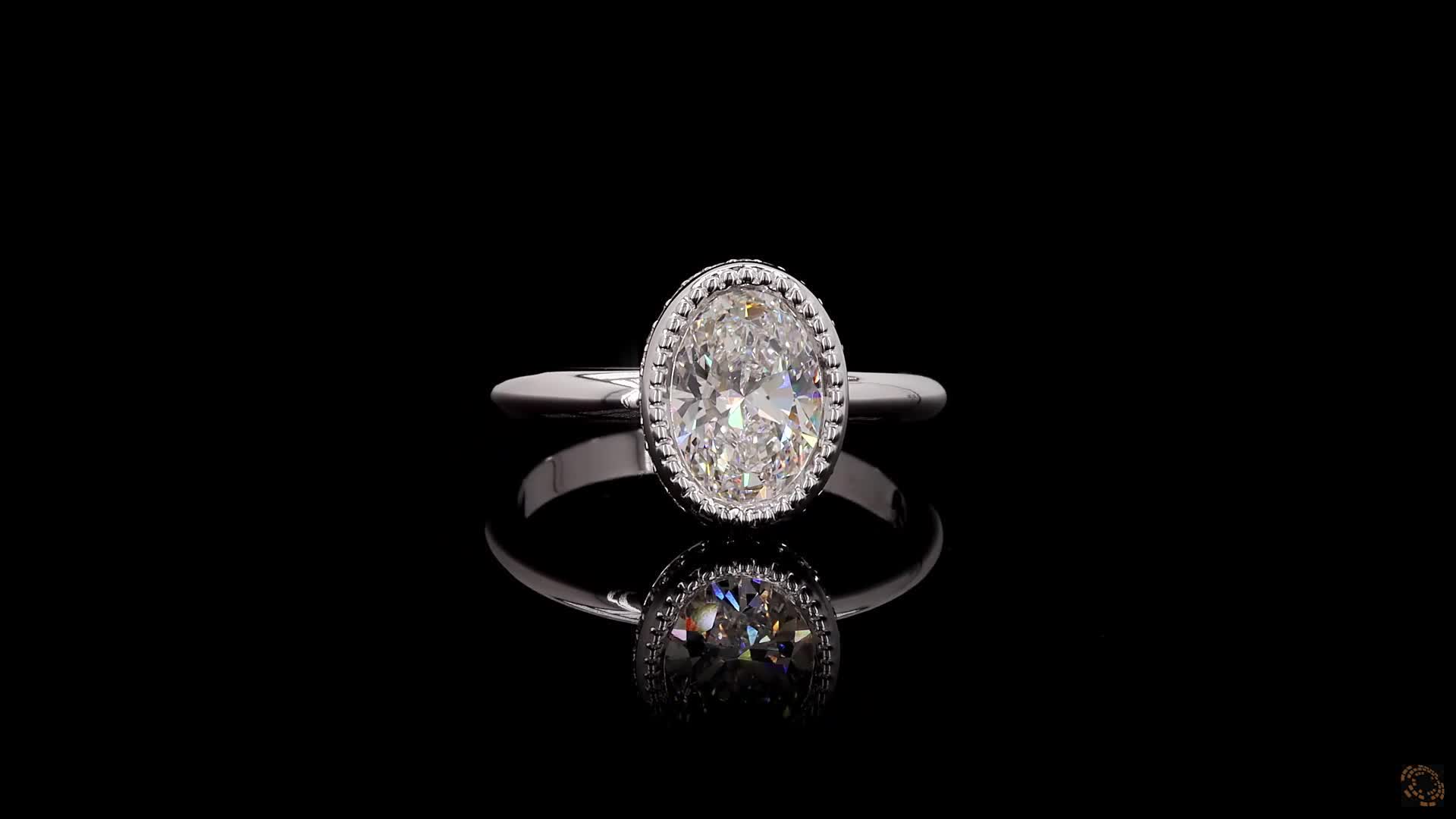 Solitaire Engagement Ring, 14K White Gold, stock GD-2855