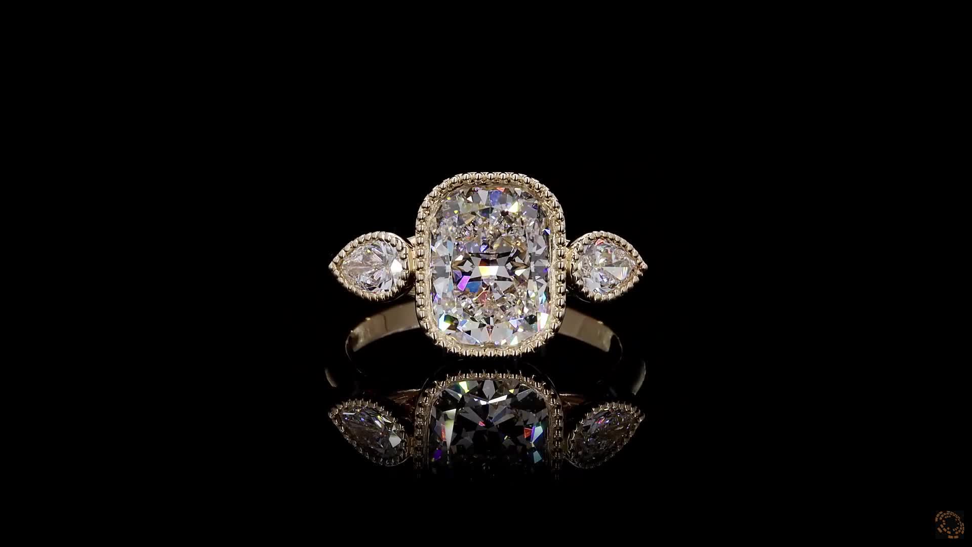 Three-Stone Engagement Ring, 14K Yellow Gold, stock 2017804