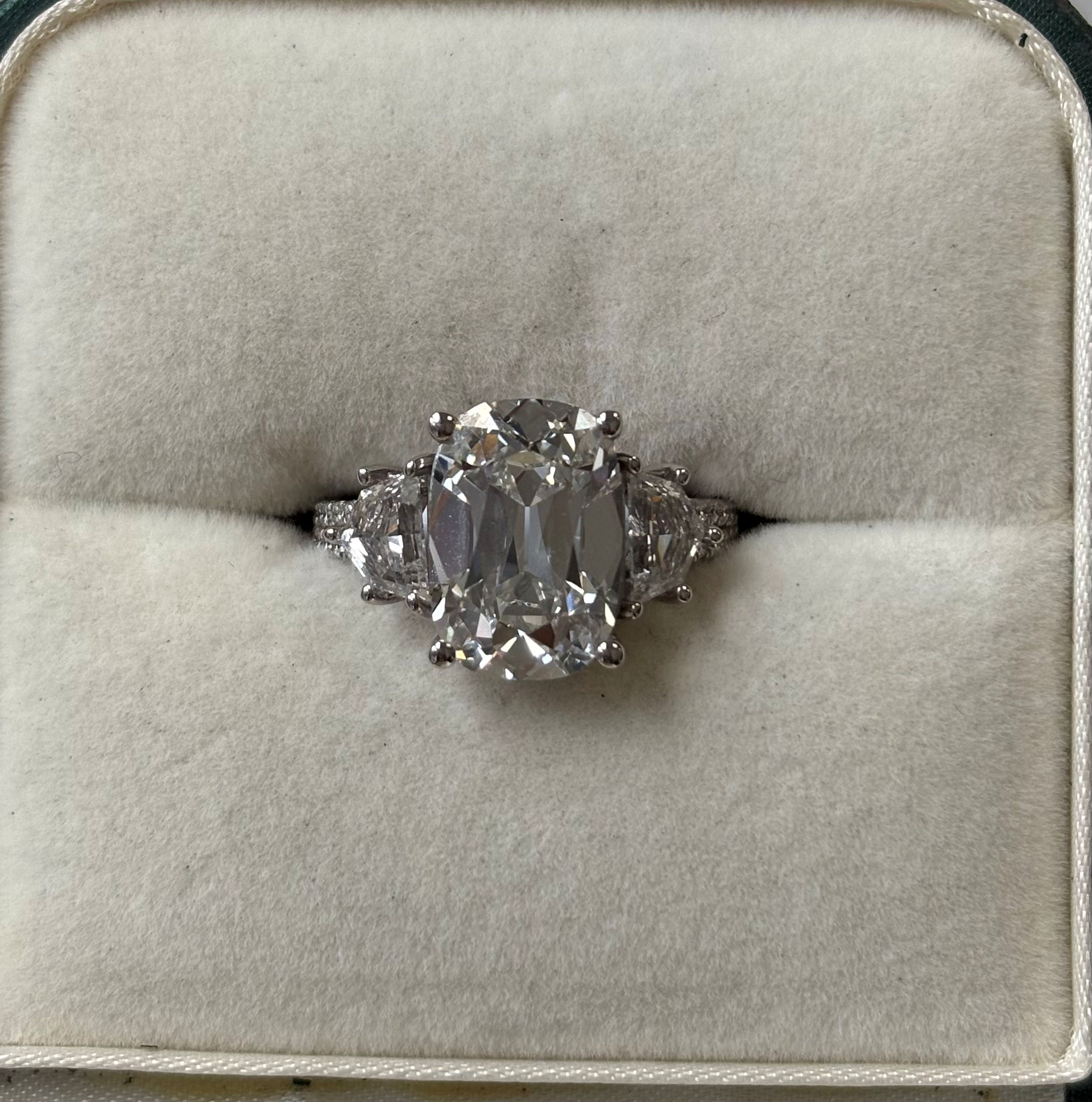 Engagement Ring, 14K White Gold, stock Eng00419