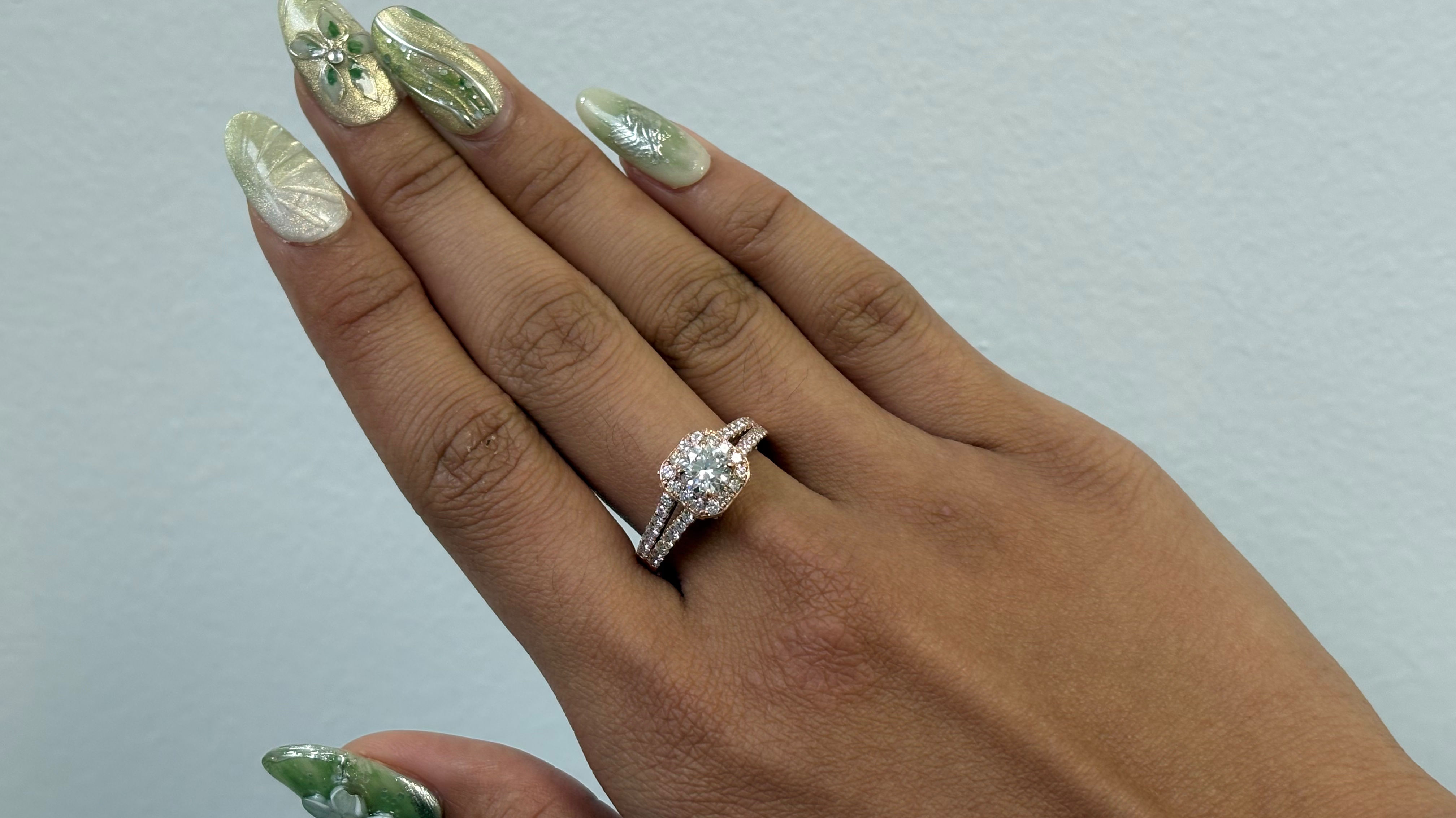 Engagement Ring, 14K Rose Gold, stock Eng00441