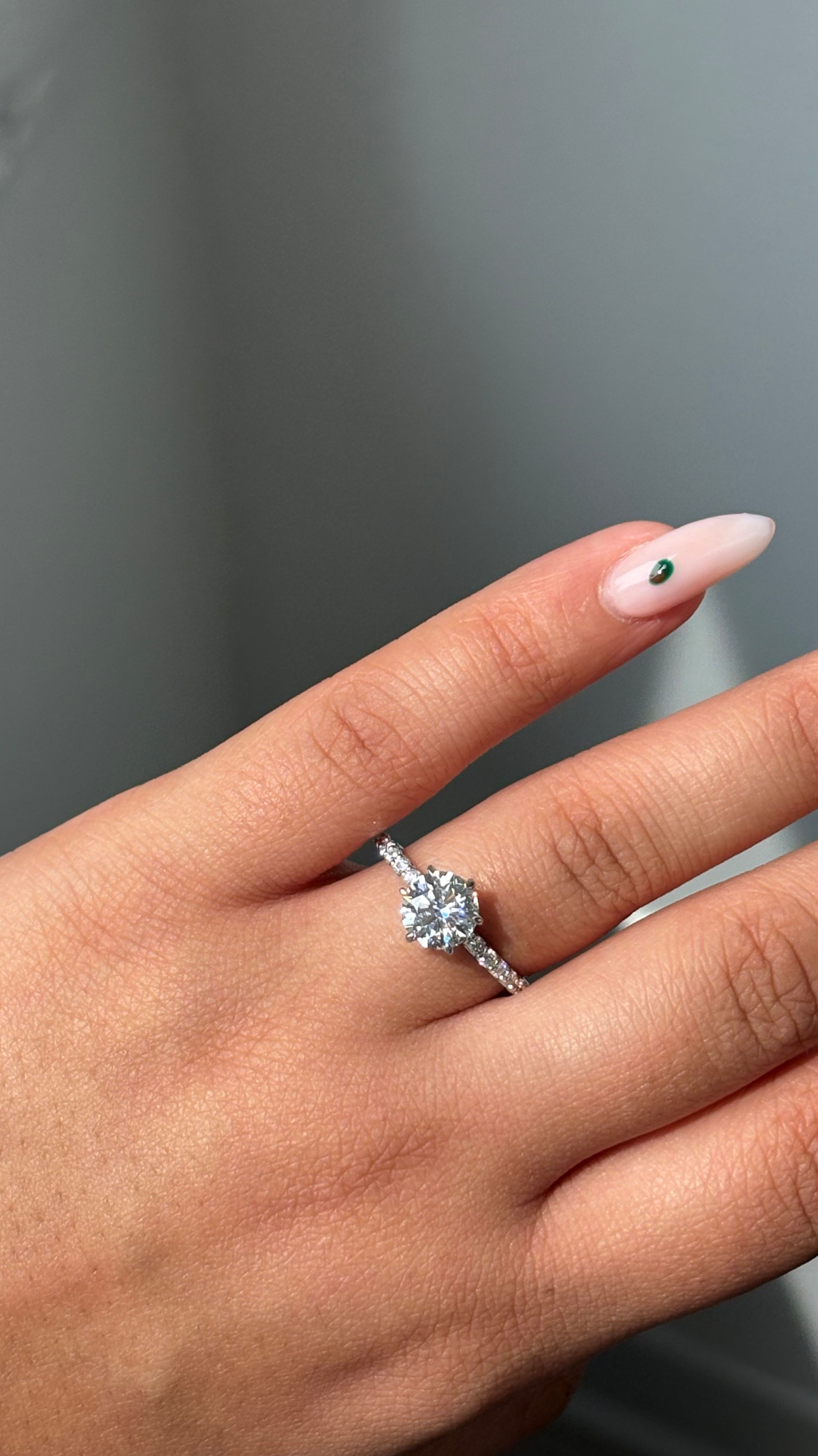 Engagement Ring, 14K White Gold, stock Engr00010