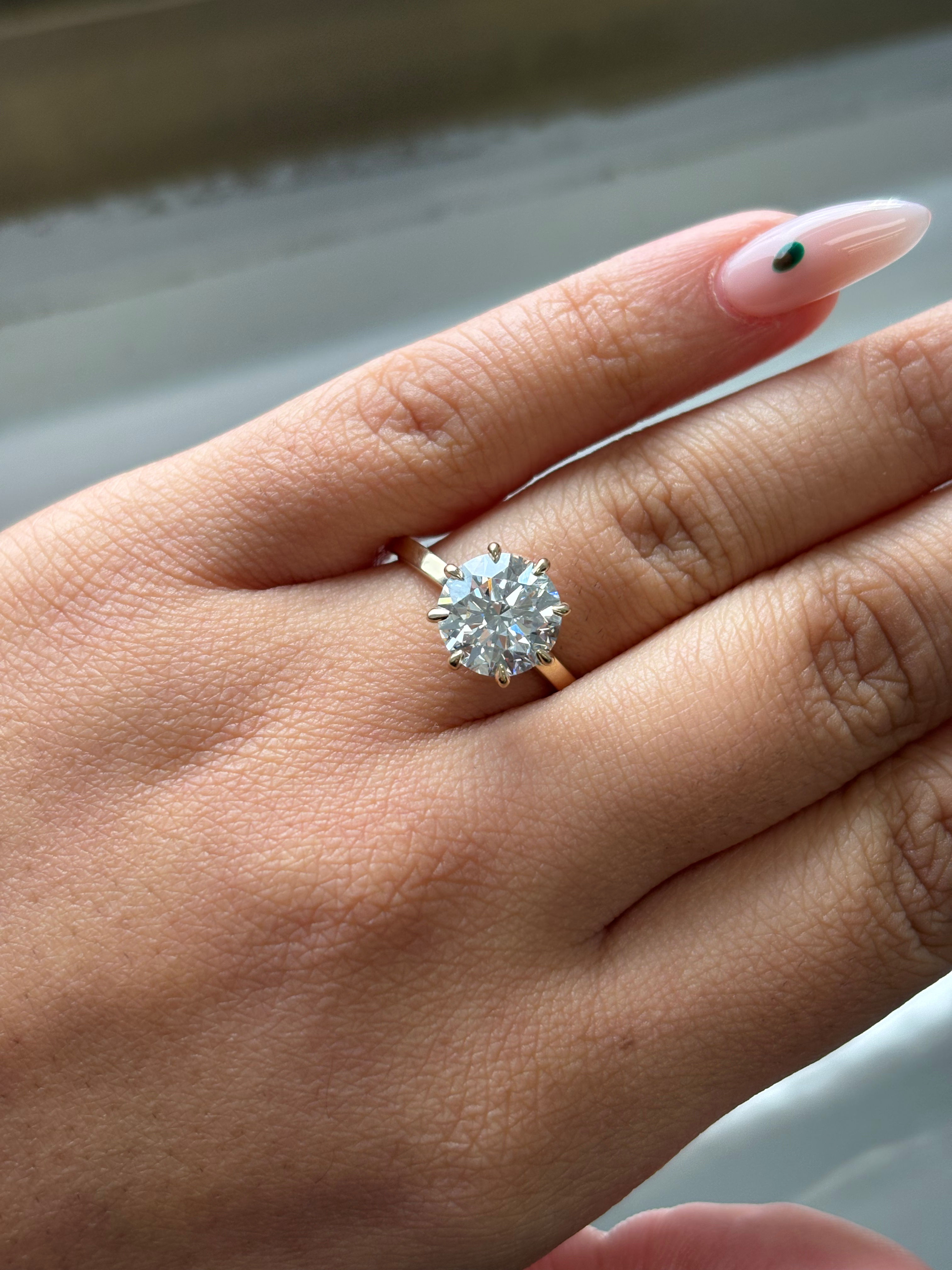 Engagement Ring, 14K Yellow Gold, stock Engr00011