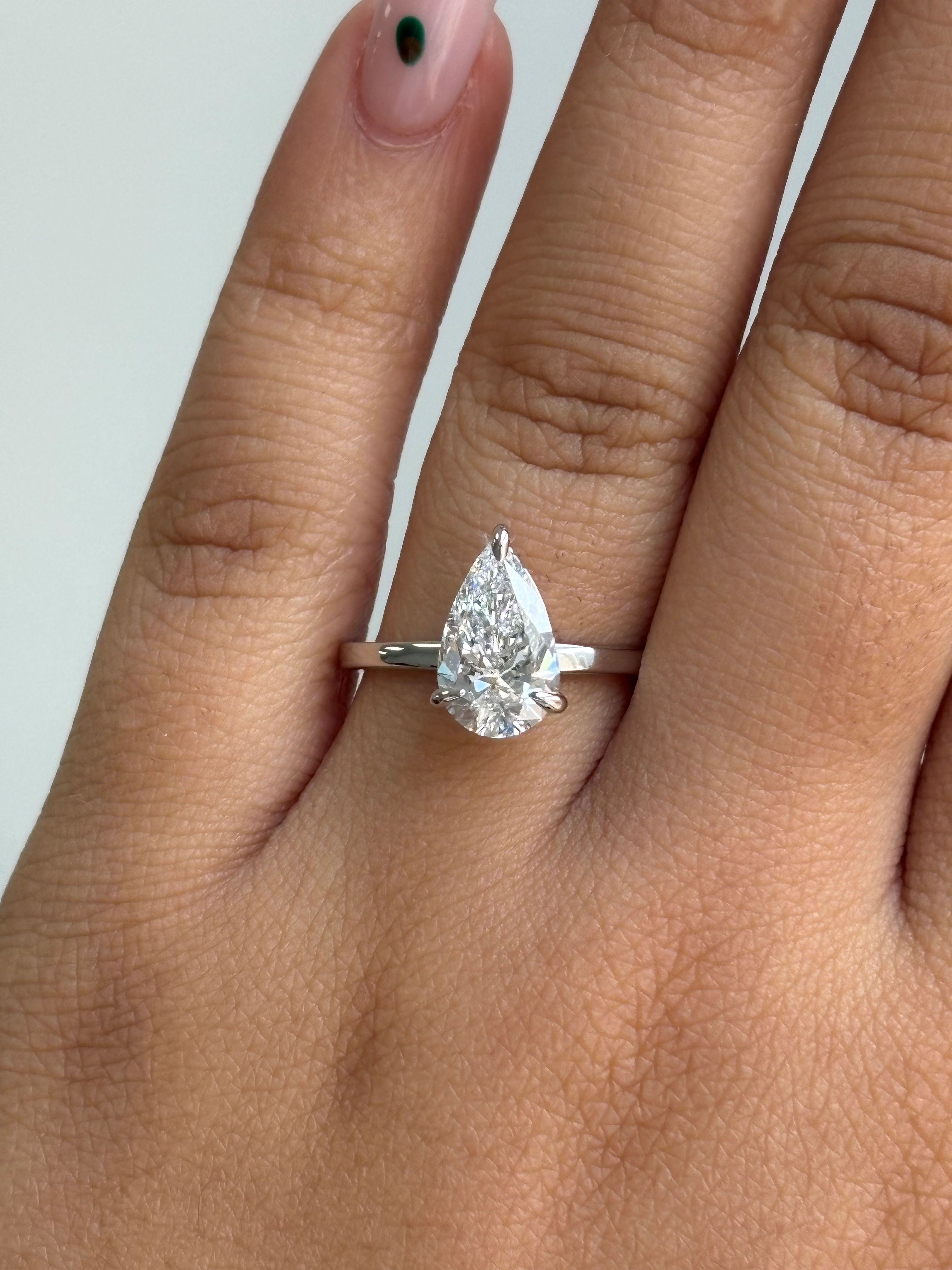 Engagement Ring, 14K White Gold, stock Engr00012