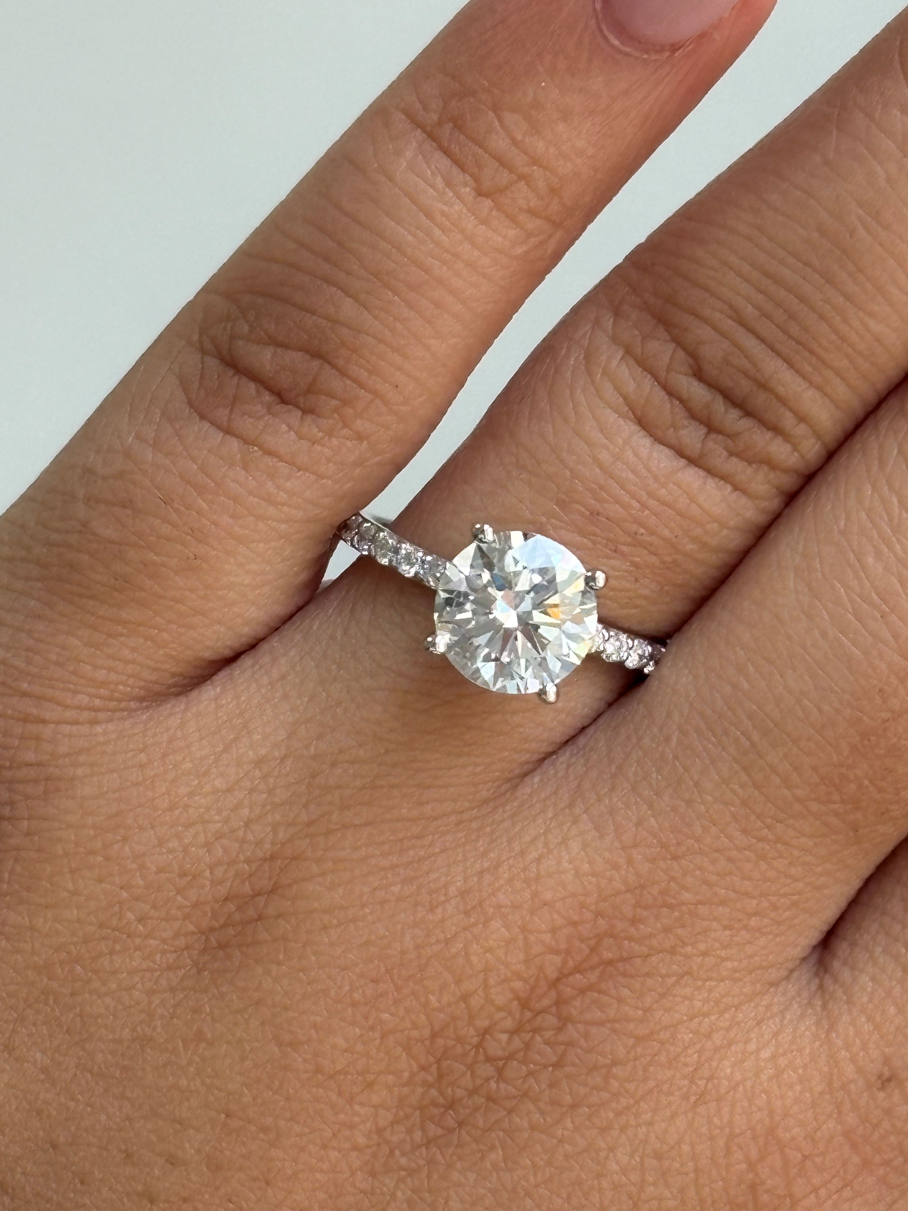 Engagement Ring, 14K White Gold, stock Engr00024