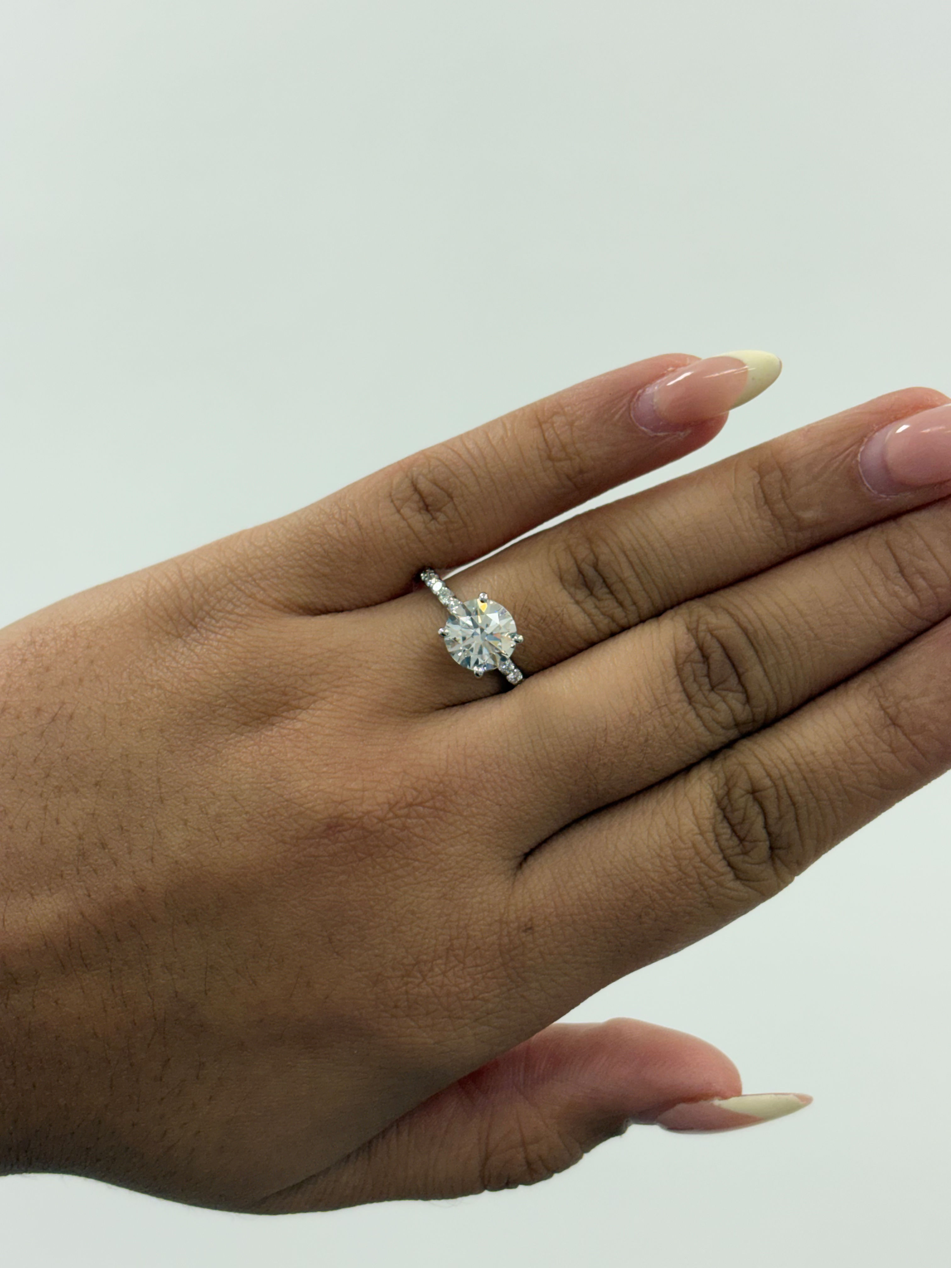 Engagement Ring, 14K White Gold, stock Engr00025