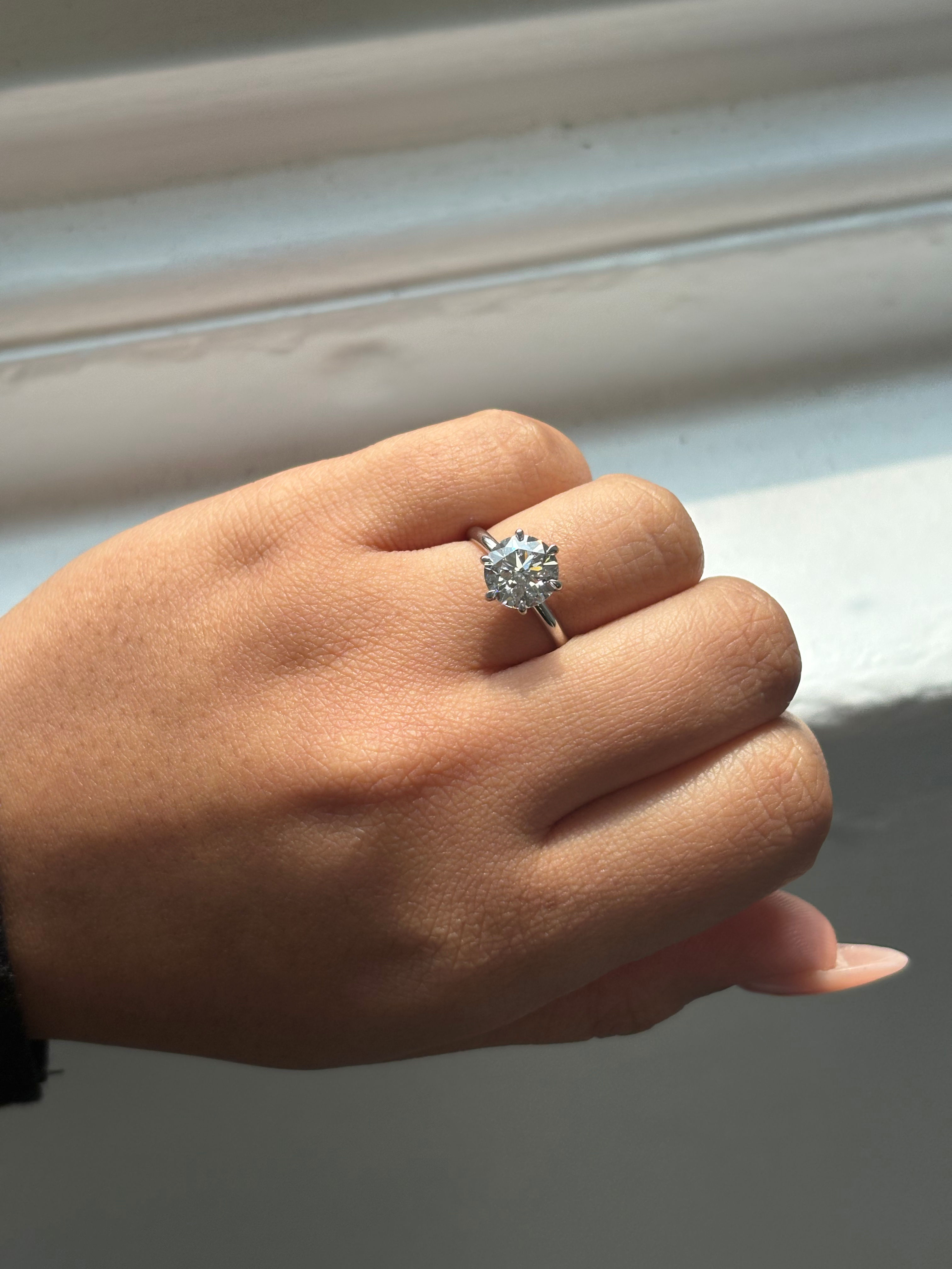 Engagement Ring, 14K White Gold, stock Engr00027