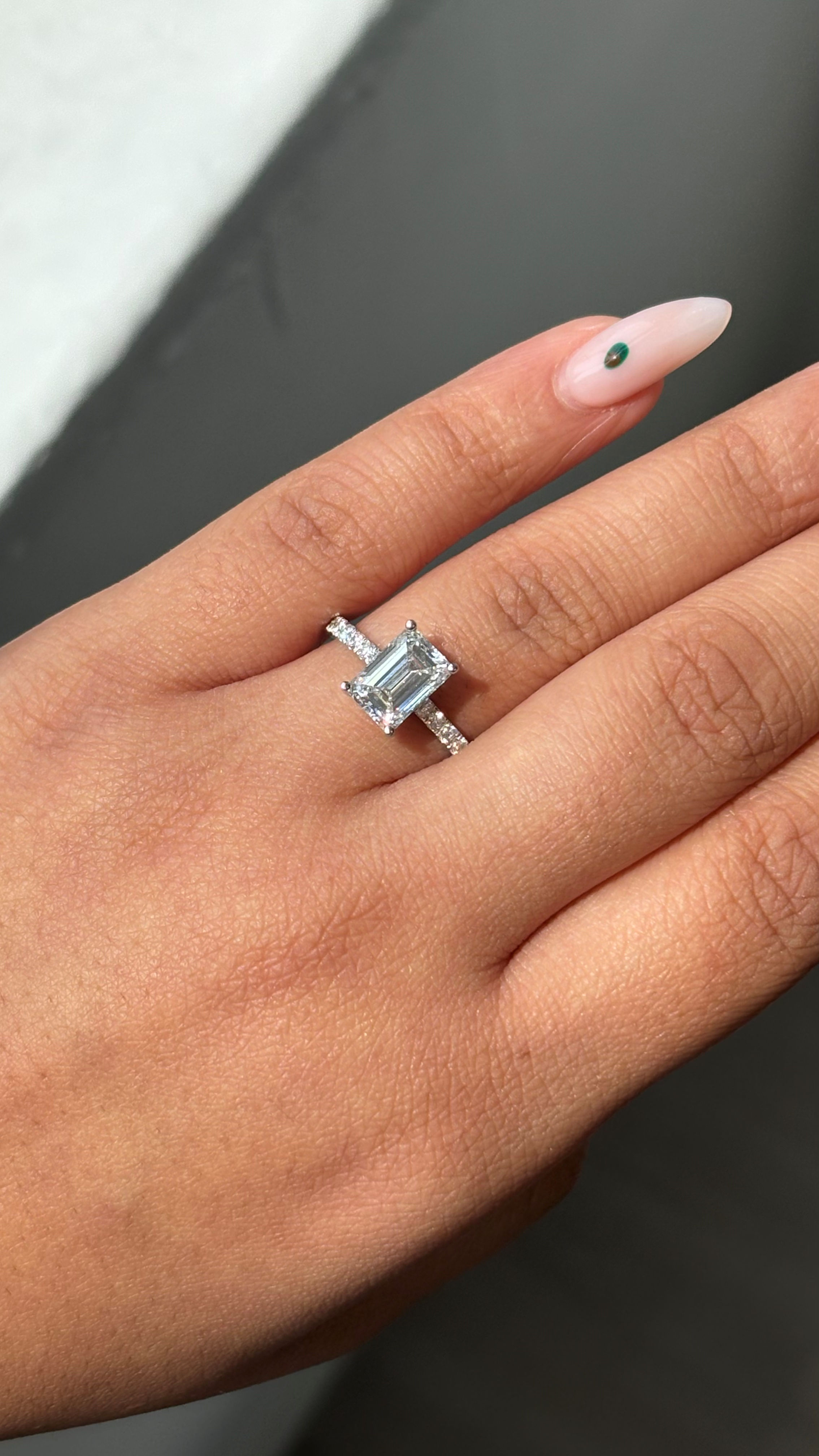 Engagement Ring, 14K White Gold, stock Engr00032