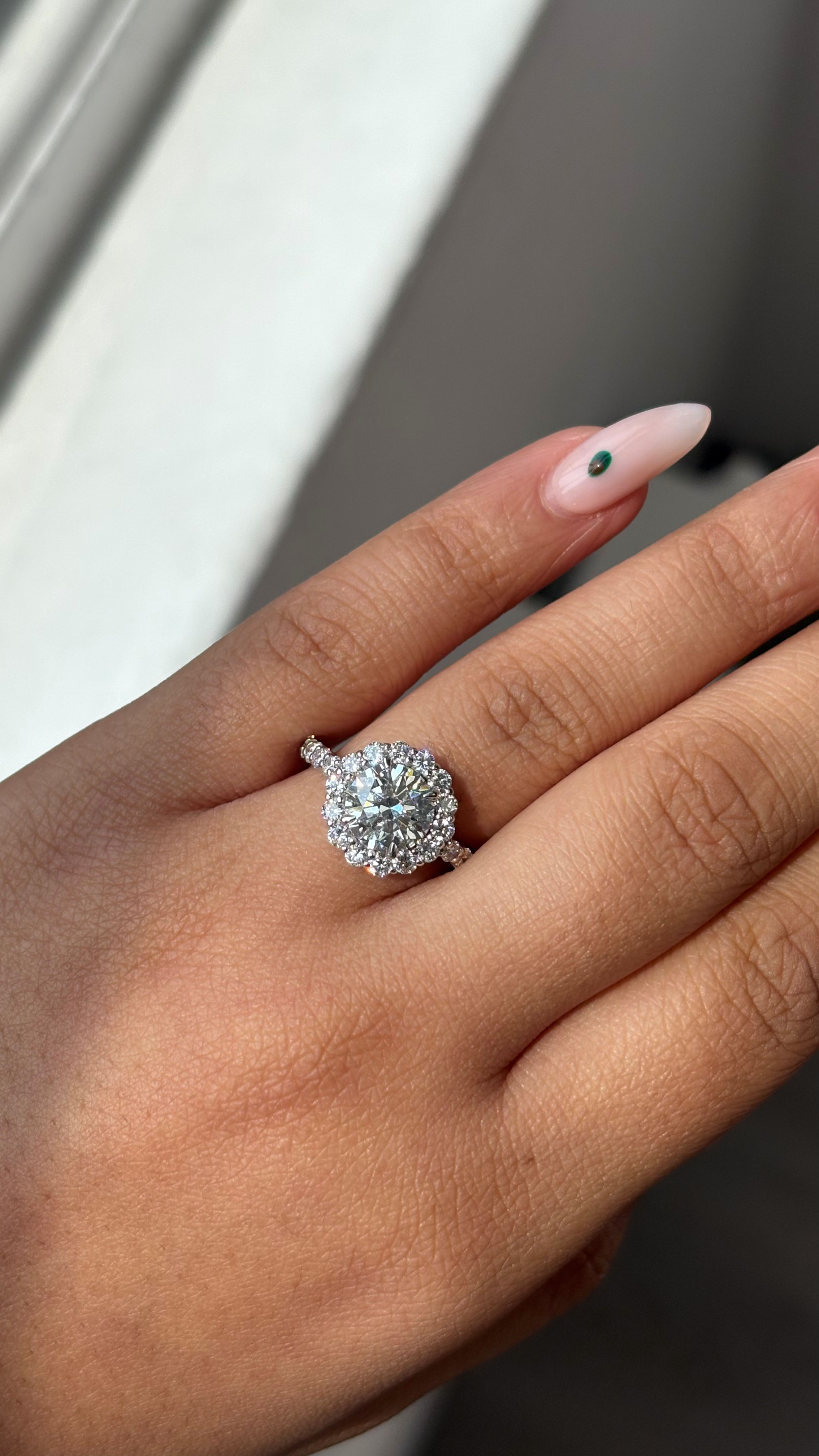 Engagement Ring, 14K White Gold, stock Engr00035