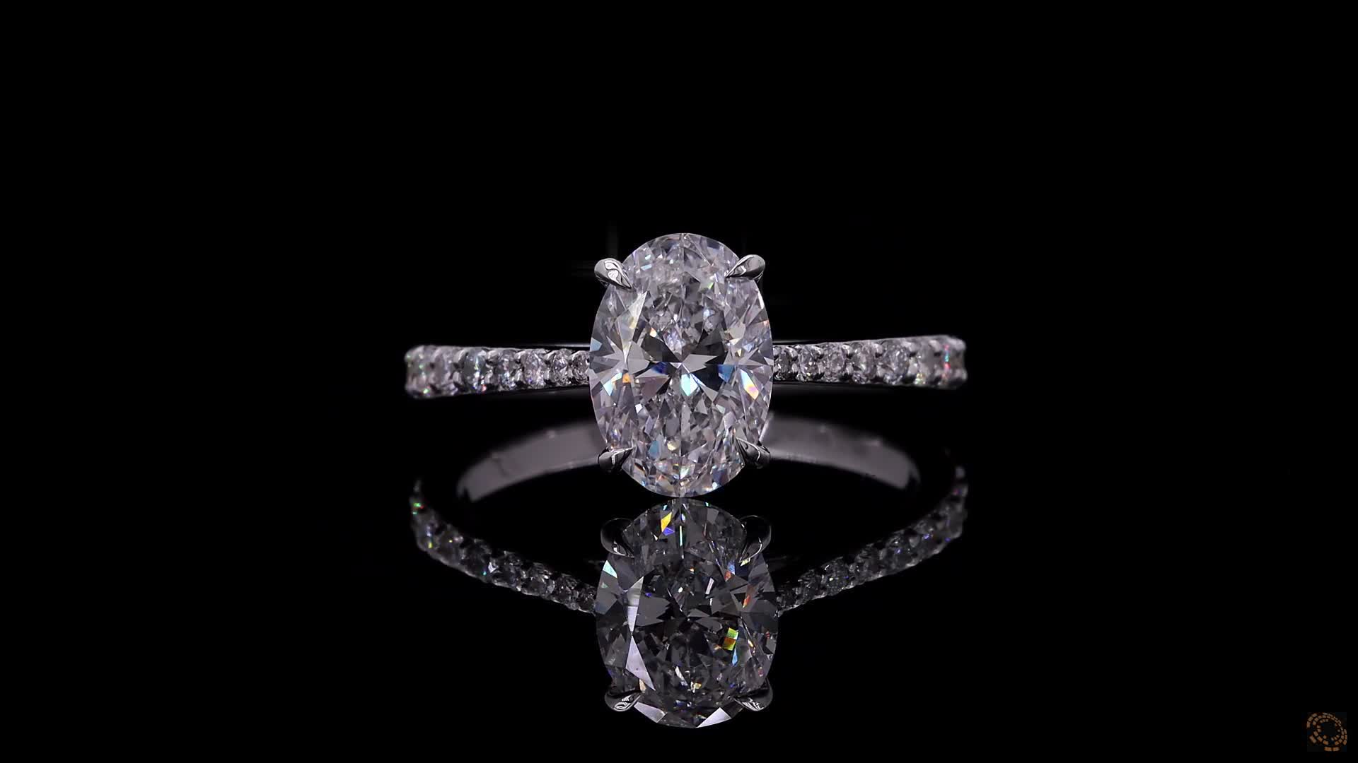 Solitaire Engagement Ring, 14K White Gold, stock 1500540