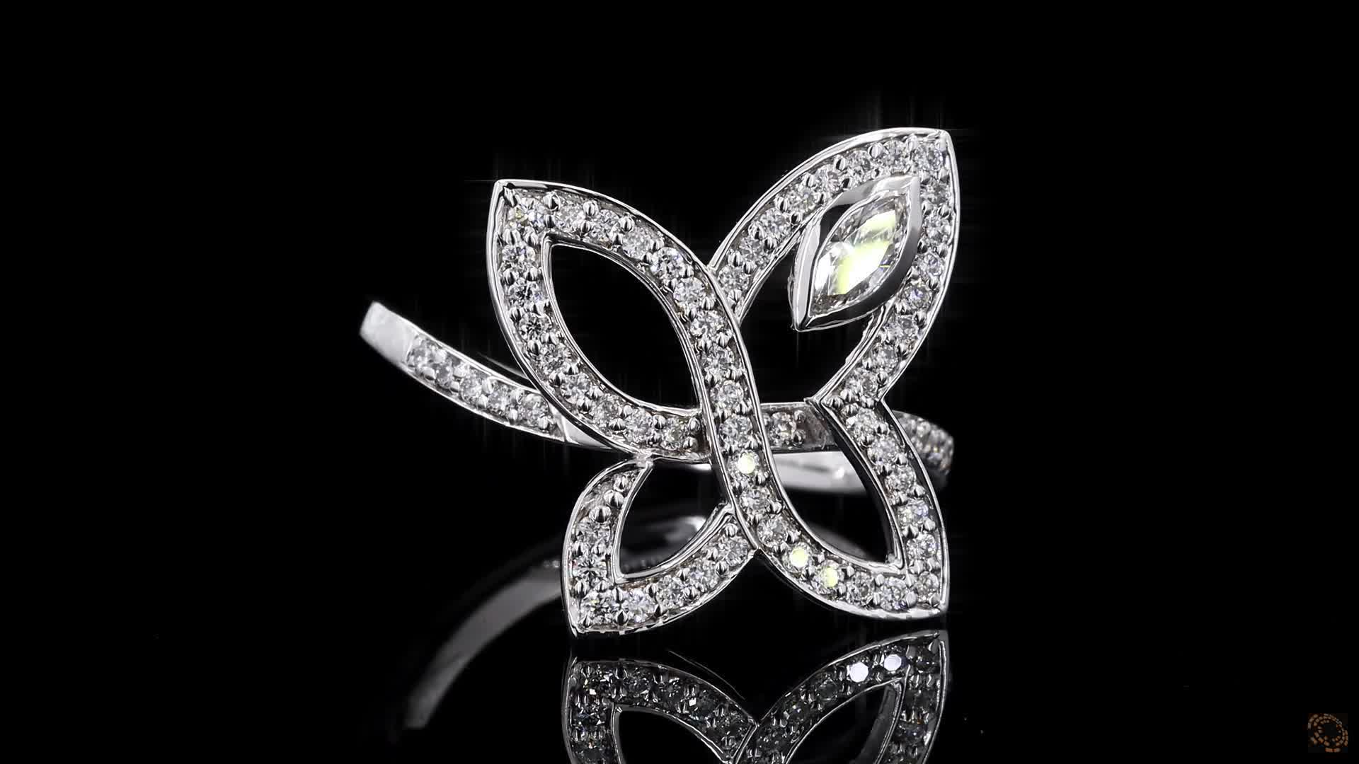 Fashion Engagement Ring, 14K White Gold, stock 1496336