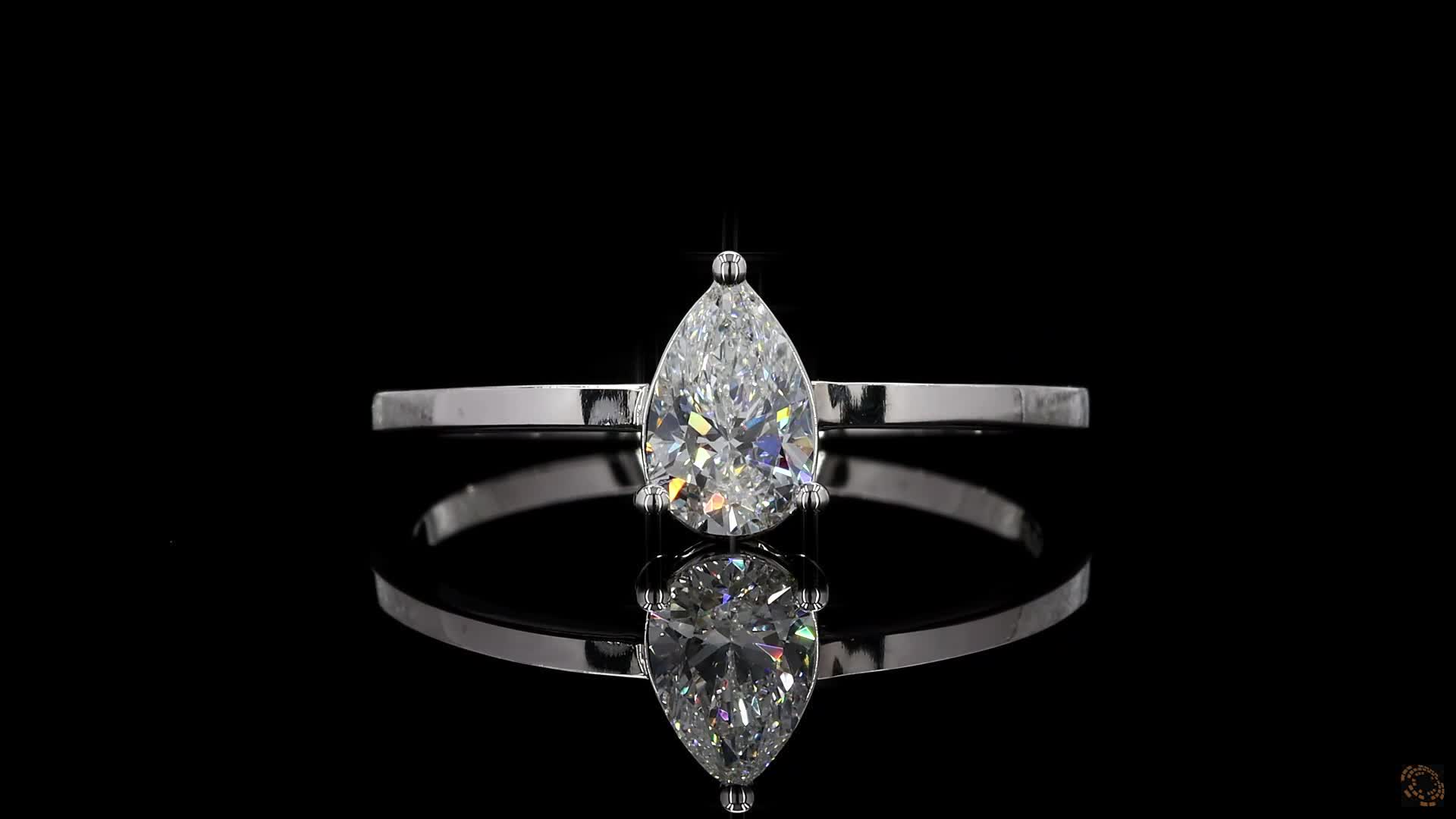 Solitaire Engagement Ring, 14K White Gold, stock 1985131