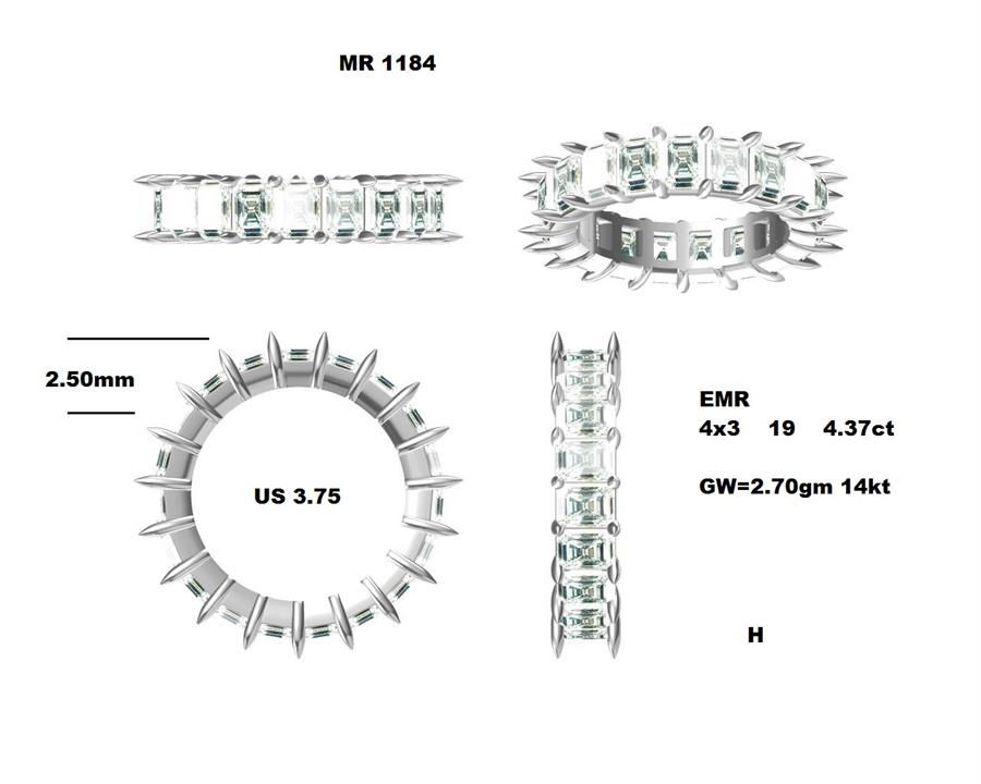 Eternity Band, 14K White Gold, stock WB00089