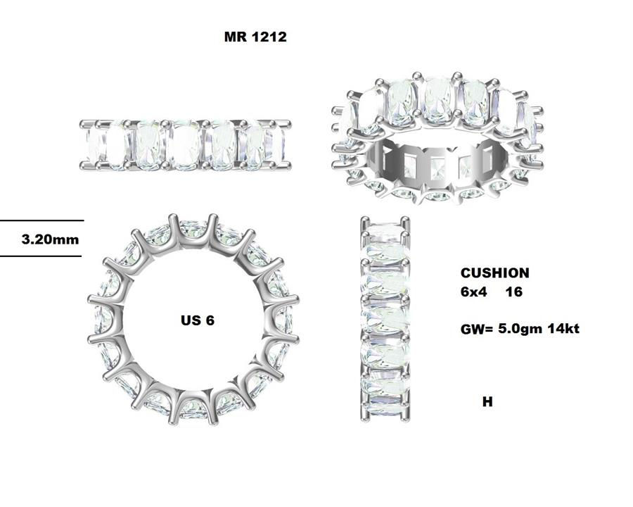 Eternity Band, 14K White Gold, stock WB00100