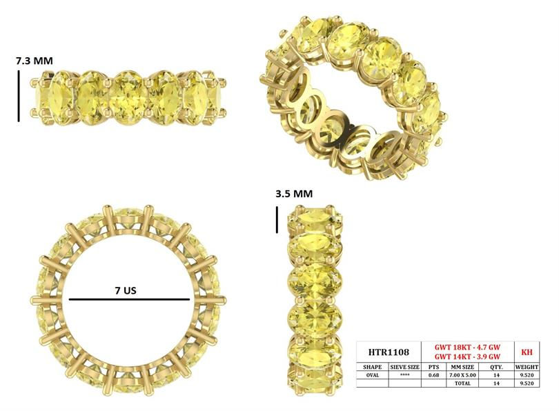 Eternity Band, 14K Yellow Gold, stock WB00252