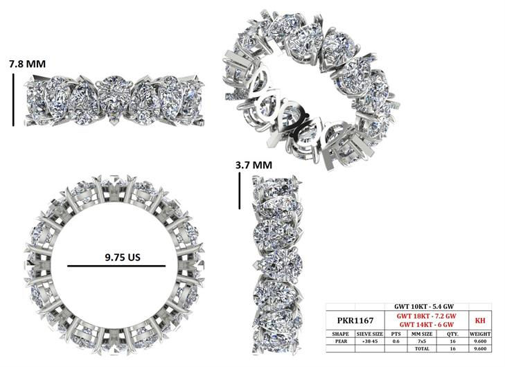 Eternity Band, 14K White Gold, stock WB00292